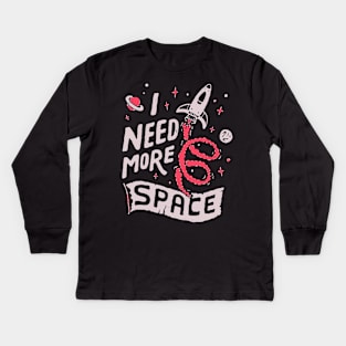 Colorful Rocket Art: I Need More Space Kids Long Sleeve T-Shirt